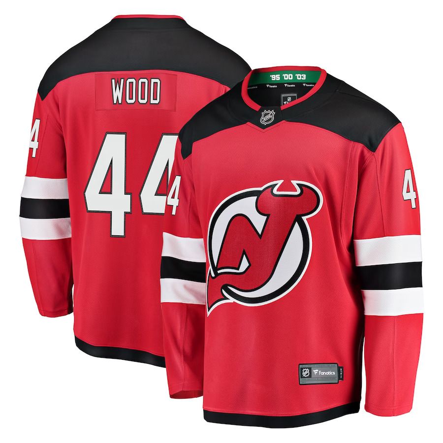 Men New Jersey Devils #44 Miles Wood Fanatics Branded Red Home Breakaway Player NHL Jersey->new jersey devils->NHL Jersey